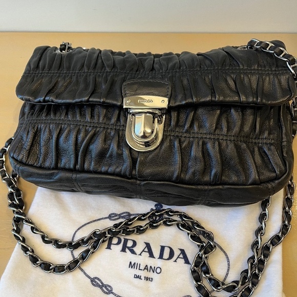 Prada Handbags - Prada Black Leather Crossbody